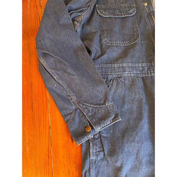 Vintage Big Mac Denim Coveralls 42L USA Made Workwear Mechanic Jumpsuit - Picture 7 of 13